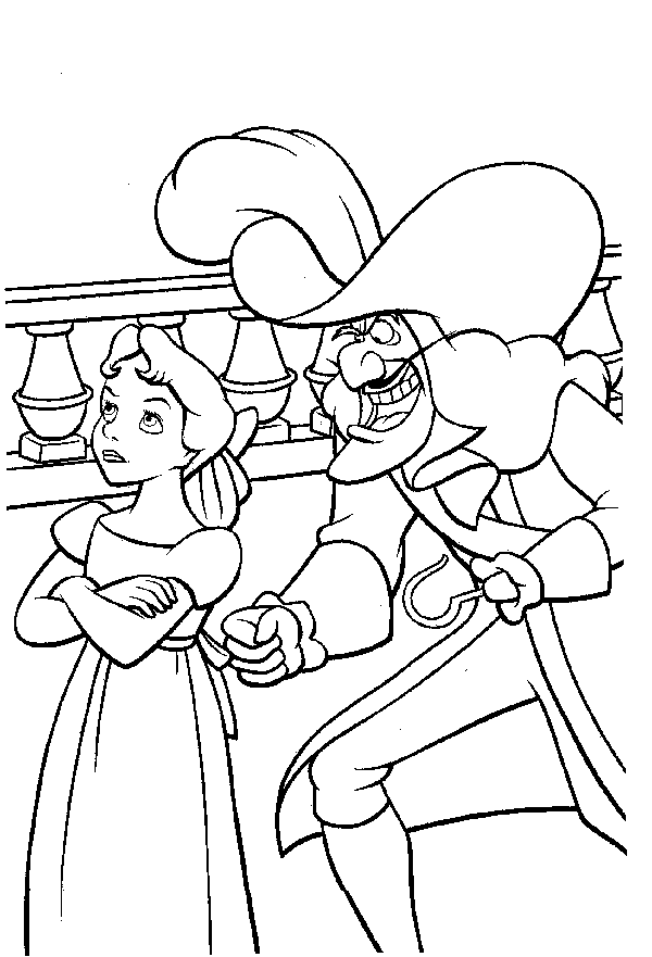 coloriage le captaine crochet et wendy